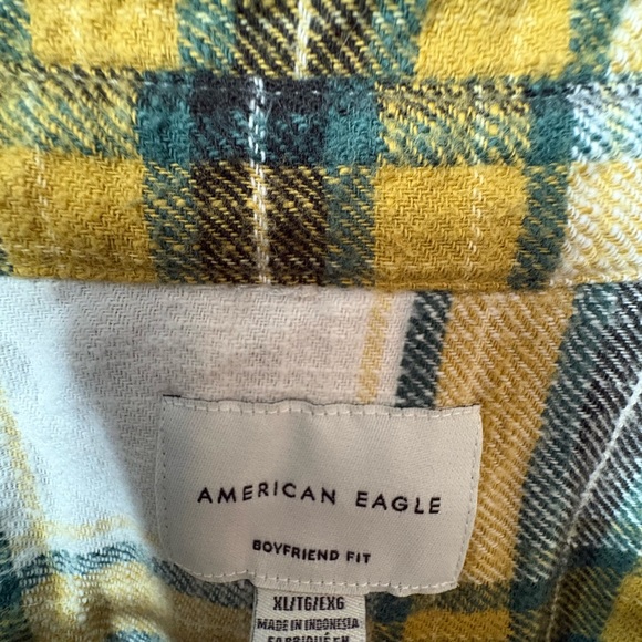 American Eagle Outfitters flannel - Yellow and Green Plaid Shirt - Picture 3 of 3